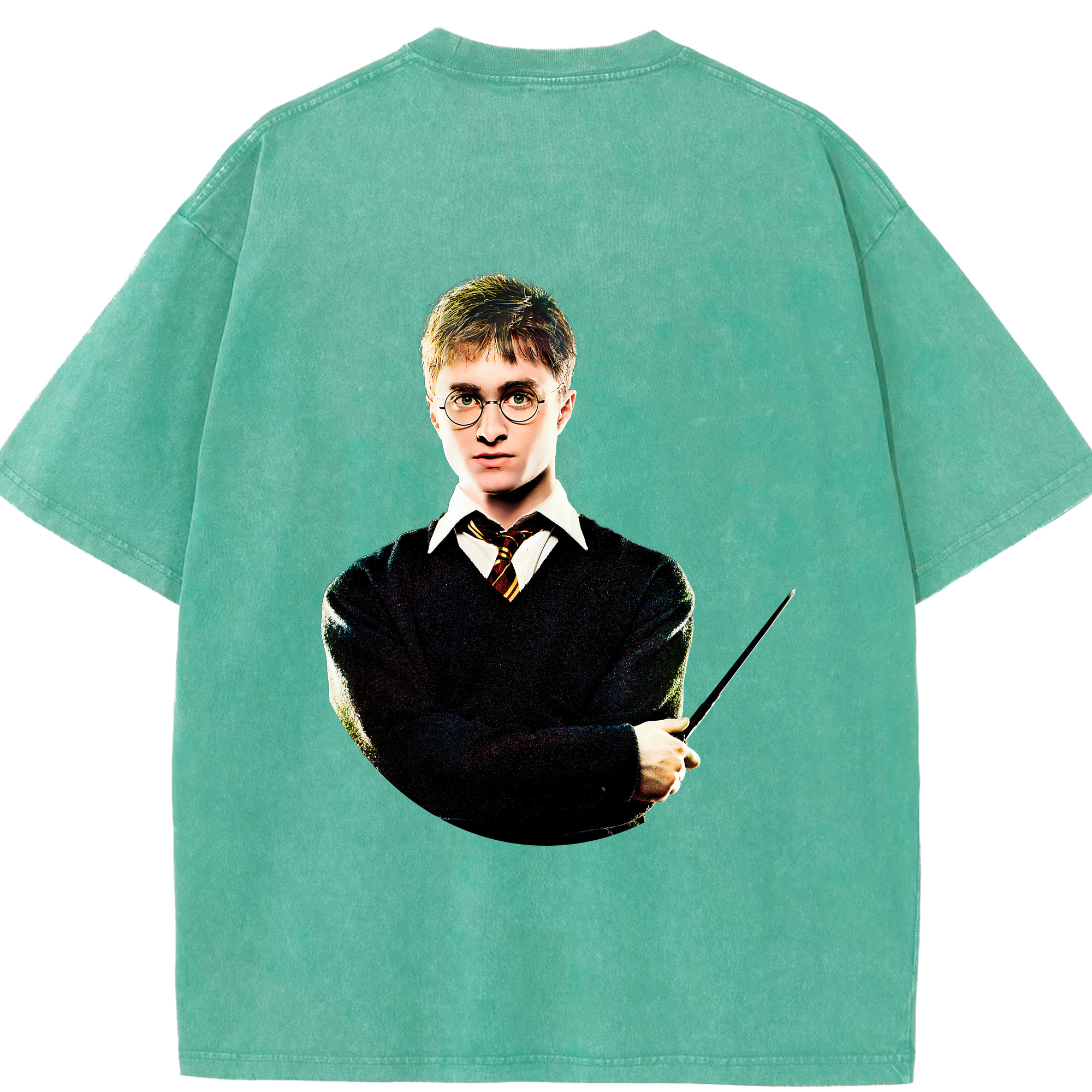 （画像用） Harry Potter ハリー・ポッターシリーズ 綿100% ヴィンテージ風 半袖Tシャツ（背面プリント）